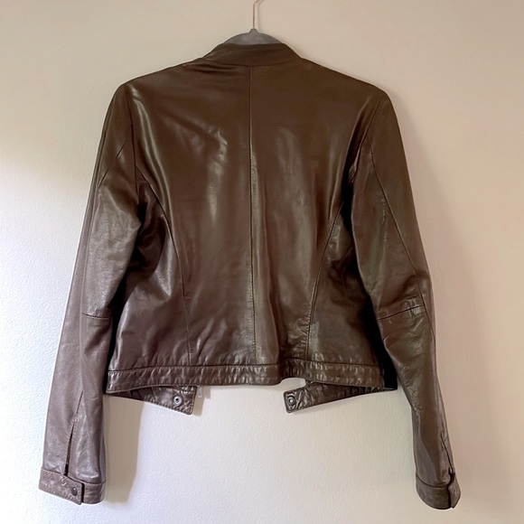 1020 BY NICOLE Leather Racer Moto Jacket Made in Los Angeles - Picture 5 of 10